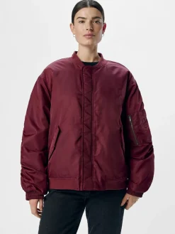 Mary Oversized Bomber Jacket - Cabernet