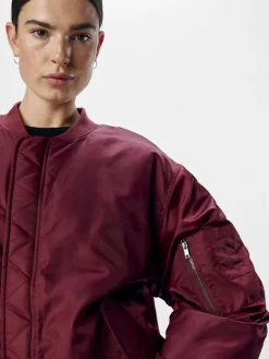 Mary Oversized Bomber Jacket - Cabernet
