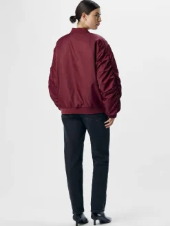 Mary Oversized Bomber Jacket - Cabernet