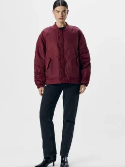 Mary Oversized Bomber Jacket - Cabernet