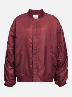 Mary Oversized Bomber Jacket - Cabernet