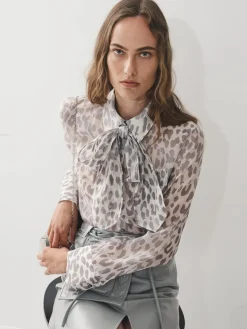 Miranda Shirt - Grey Office Leopard