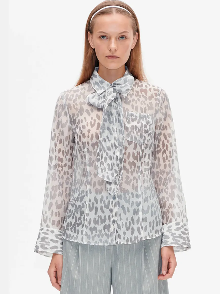 Miranda Shirt - Grey Office Leopard