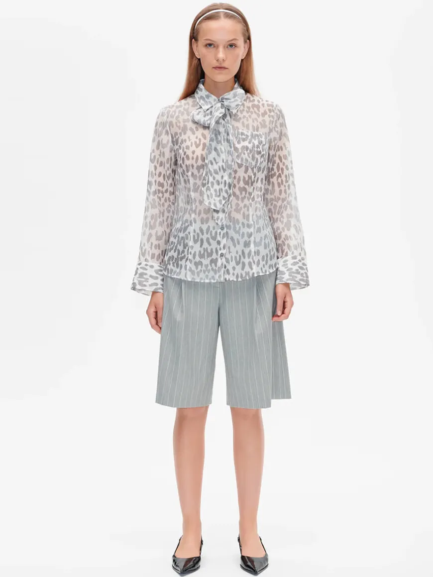 Miranda Shirt - Grey Office Leopard