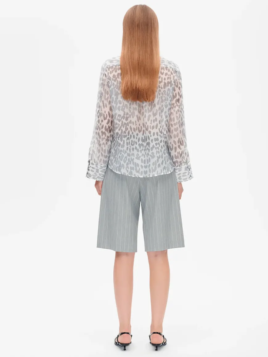 Miranda Shirt - Grey Office Leopard