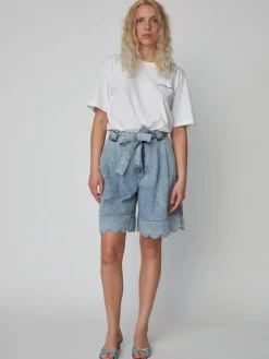 Moon Washed Denim Shorts