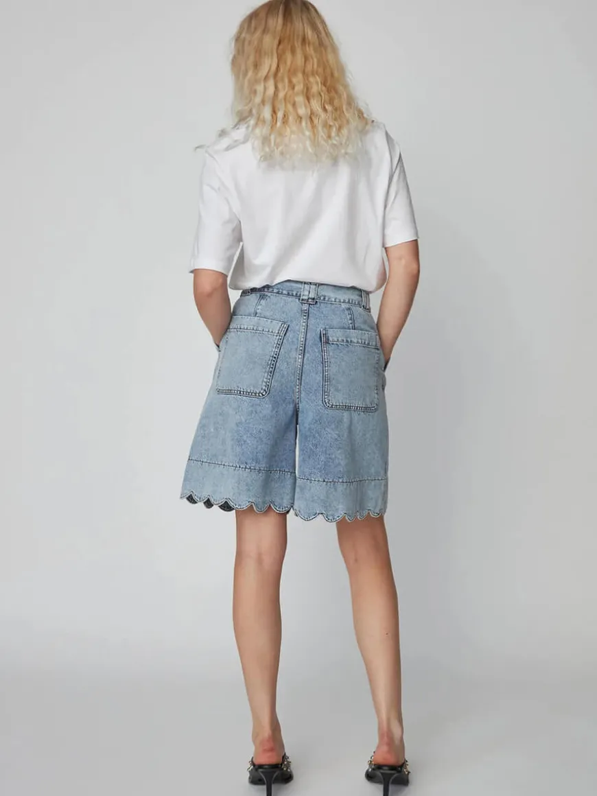 Moon Washed Denim Shorts