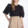 MSJoa Short Sleeve Blouse - Black