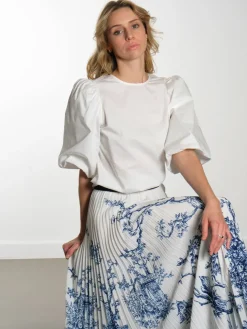 MSJoa Short Sleeve Blouse - Cloud Dancer
