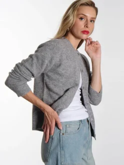 Nor Short Cardigan - Grey Melange