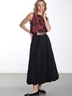 OBJAlda Balloon Maxi Skirt - Black