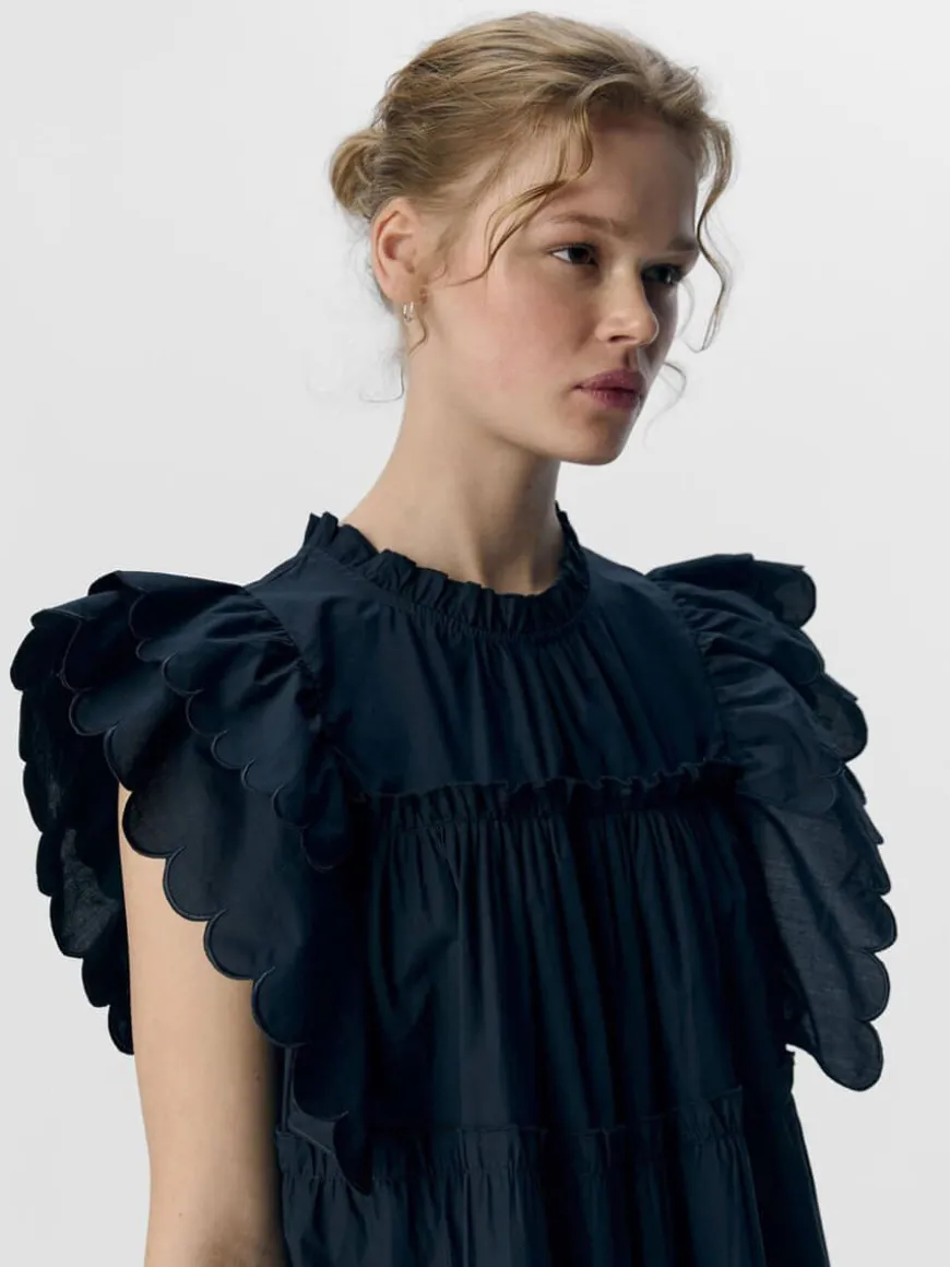 OBJHope Ruffled Mini Dress - Sky Captain