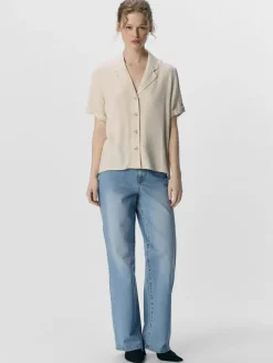 OBJSanne Short Sleeved Shirt - Sandshell