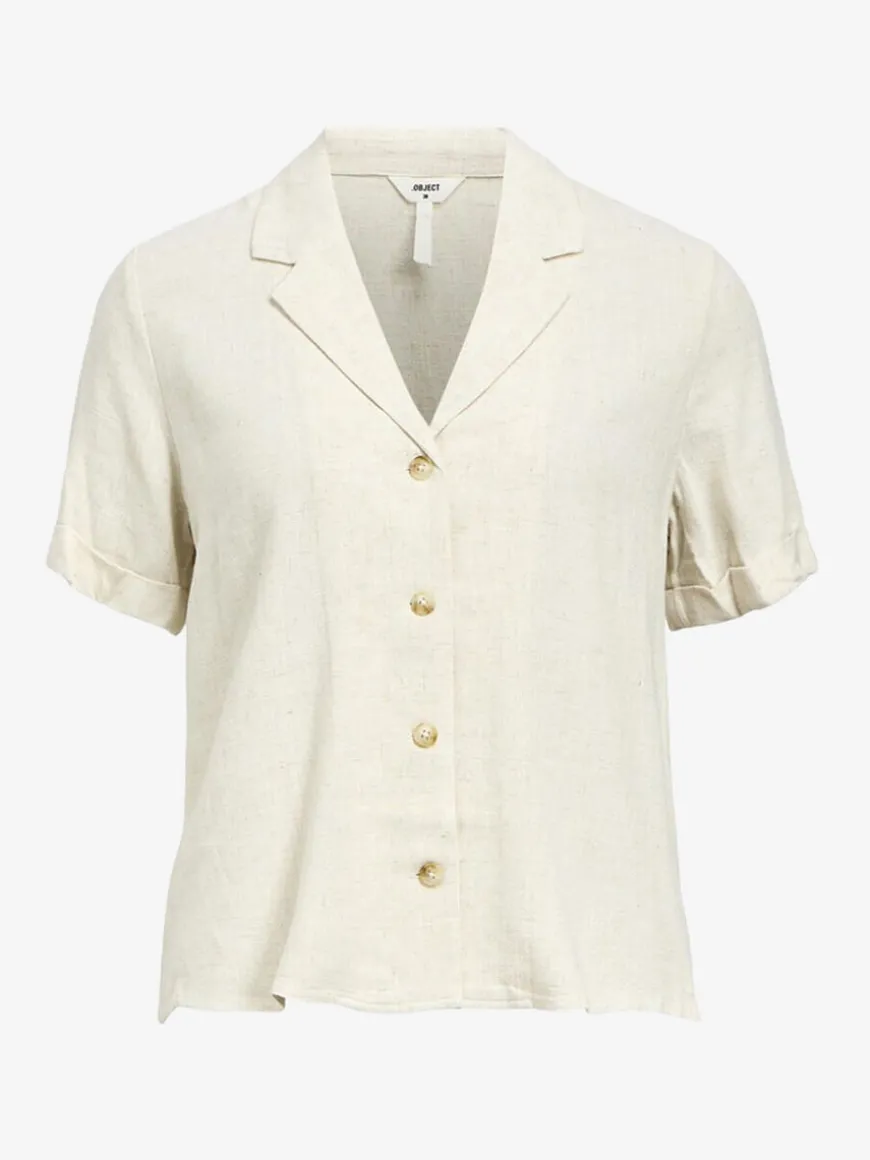 OBJSanne Short Sleeved Shirt - Sandshell