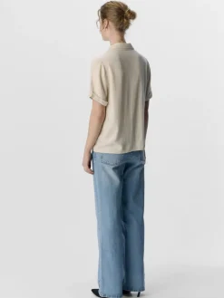 OBJSanne Short Sleeved Shirt - Sandshell