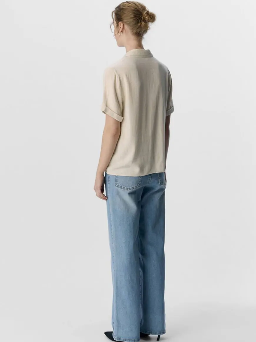 OBJSanne Short Sleeved Shirt - Sandshell