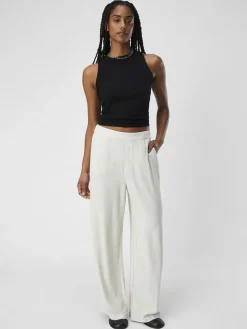 OBJSanne Wide Leg Trousers - Sandshell