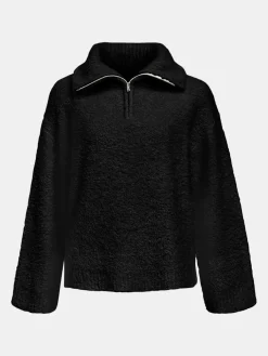 OBJTotalya Half Zip Pullover - Black