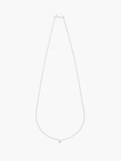 Oda Floating Stone Necklace - Silver - No. 15033