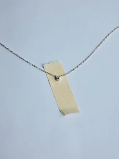 Oda Floating Stone Necklace - Silver - No. 15033