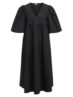 Paige Puff Sleeved Midi Dress - Black