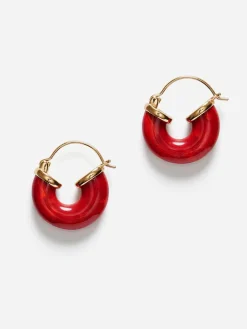 Petit Swell Hoops - Bright Red
