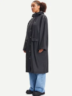 Stala Long Raincoat - Black