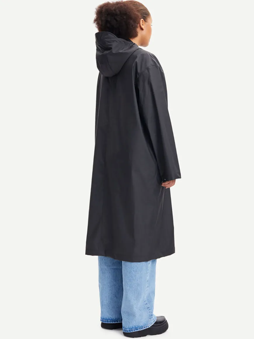 Stala Long Raincoat - Black