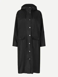Stala Long Raincoat - Black