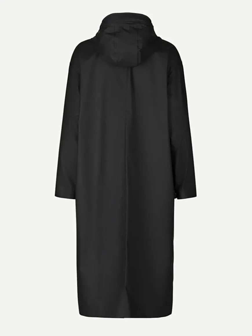 Stala Long Raincoat - Black