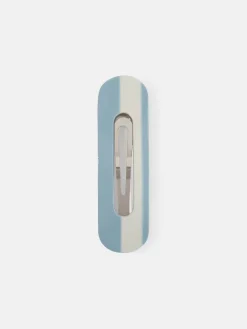 Striped Buckle Clip - Light Blue