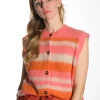 Striped Mohair Cardigan-Vest