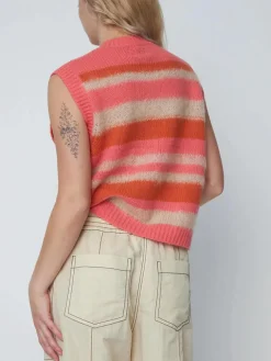 Striped Mohair Cardigan-Vest