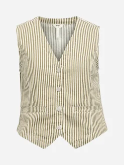 Striped Waistcoat - Cloud Dancer