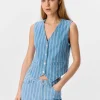 Striped Waistcoat - Light Blue Denim