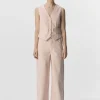 Striped Wide Leg Jeans - Rose Elegance