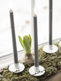 Tapered Candle 4pk - Dark Grey