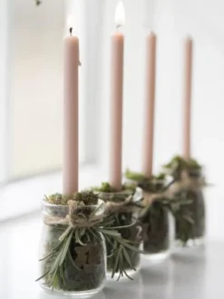Tapered Candle 4pk - Dusty Pink