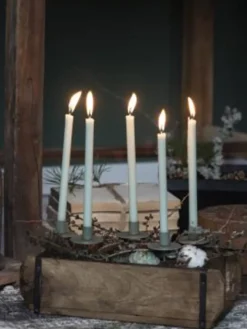 Tapered Candle 4pk- Dusty Green