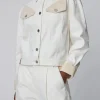 Two Toned Cotton Jacket - Denim Moon Wash