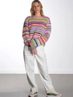 Two Toned Cotton Pants - Denim Moon Wash
