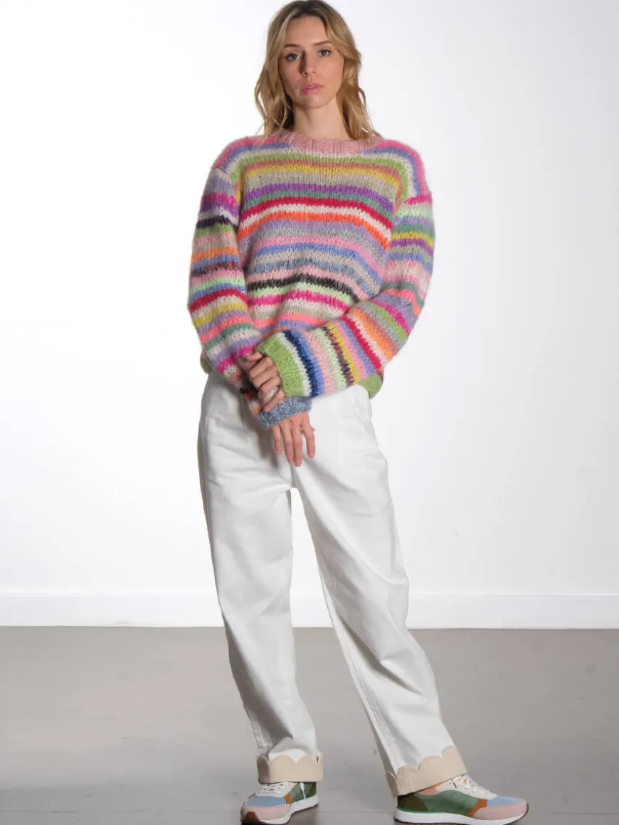 Two Toned Cotton Pants - Denim Moon Wash