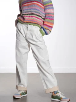 Two Toned Cotton Pants - Denim Moon Wash