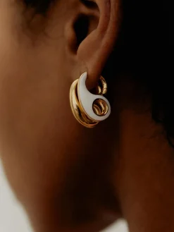 Vogue Earring White - Silver