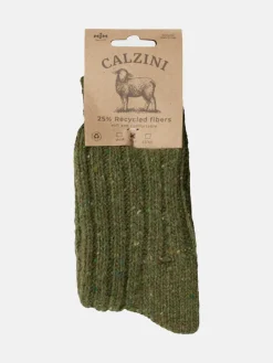 Wool Mix Socks Rib Soft - Green