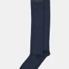 Wool/Silk Knee Socks - Deep Navy